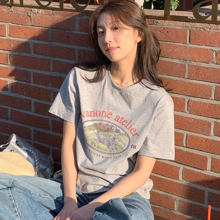 Heart Graphic T-Shirt EFG5ME232_2color